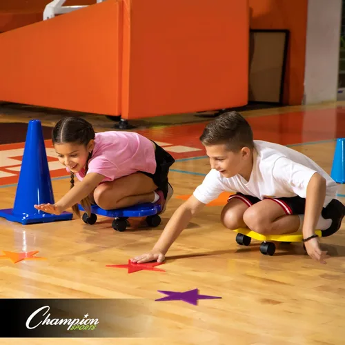 Miniatura 5 de Champion Sports marcadores polivinílicos de 10 pulgadas para objetivos. Ideales para entrenamientos y simulacros. Juego de 6 en verde, naranja