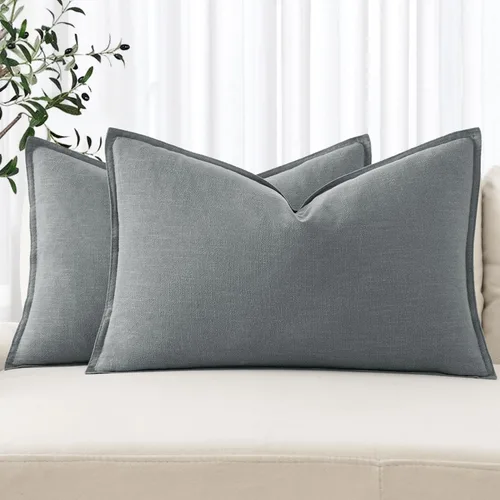 Miniatura 61 de MIULEE - Juego de 2 fundas de almohada decorativas de lino, estilo bohemio, rústico, neutral, para sofá, cama, 16 x 16 pulgadas, color marrón