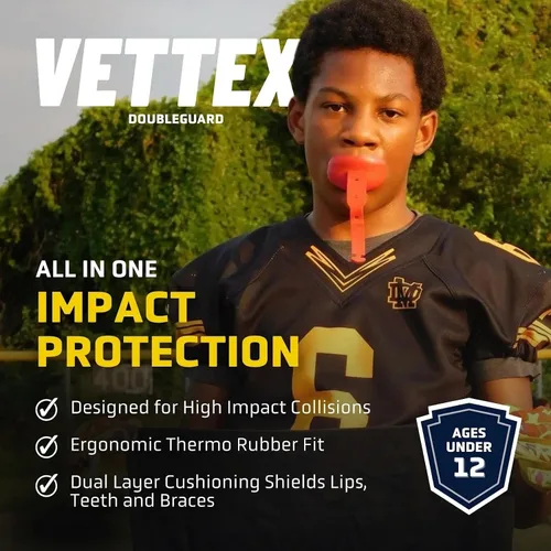 Miniatura 2 de Vettex - Protector bucal de fútbol juvenil, color negro
