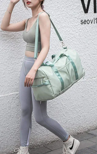 Miniatura 7 de KARRESLY Bolsa de gimnasio deportiva para mujeres u hombres, bolsa de viaje con bolsillo húmedo y compartimento para zapatos para entrenamiento