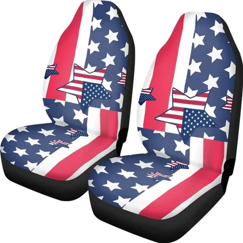 Miniatura 15 de Fundas de asiento de coche con estampado de bandera estadounidense, fundas cómodas para asientos de automóvil, duraderas, ajuste universal