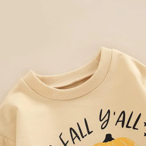 Miniatura 66 de Ropa de Halloween para bebé niña, sudadera con estampado de calabaza, mameluco de burbujas, lindo traje de Acción de Gracias de otoño
