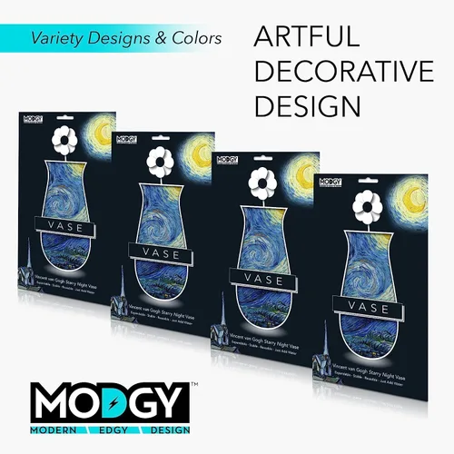 Miniatura 5 de MODGY Florero expandible, plástico decorativo moderno plegable impreso jarrones para centros de mesa para bodas, mesa de comedor, decoración