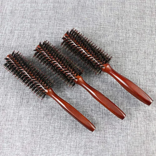 Miniatura 3 de 2 cepillos redondos para el cabello con cerdas de jabalí, cepillo de pelo rizado para secar, peine desenredante, peine de masaje, herramientas