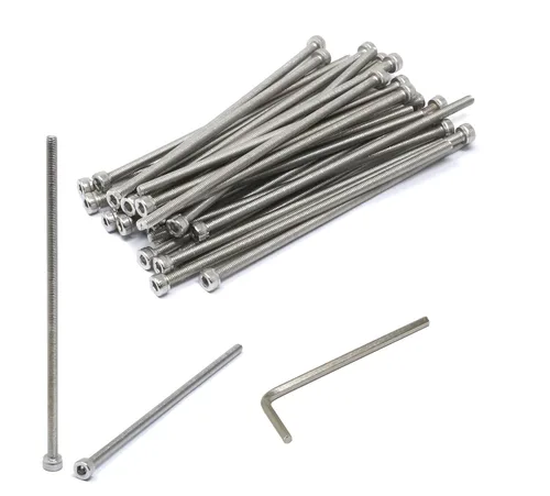 Miniatura 88 de iexcell 25 piezas M4 x 60/65/70/75/3.150 in paso de rosca 0.028 in acero inoxidable 304 cabeza hexagonal Tornillos Tornillos surtido Kit