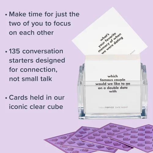 Miniatura 3 de TableTopics Juego de cartas de preguntas para citas nocturnas: 135 tarjetas de inicio de conversación para noches románticas, tiempo de calidad
