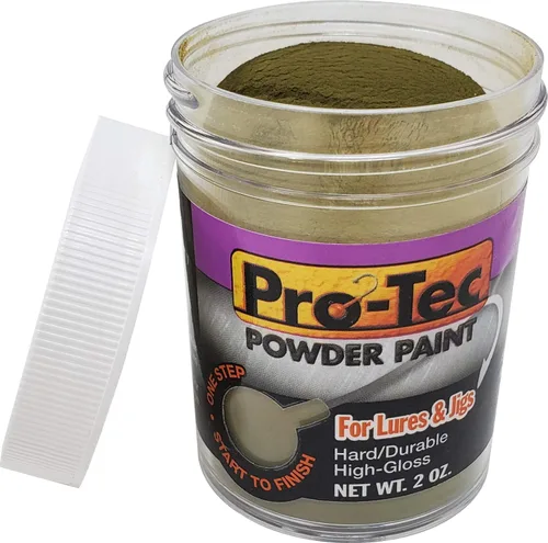 Miniatura 34 de Pro-Tec Pintura en Polvo para Jigs y Señuelos, Pintura para Señuelos de Pesca de Cabeza de Jig Resplandor verde brillante