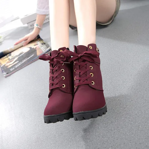 Miniatura 5 de HINDOLA Botas de tacón alto para mujer, botas de tacón alto con cordones, plataforma con cordones, tacón alto