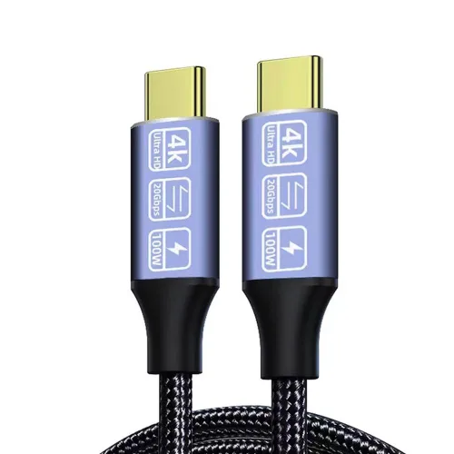 Cable USB C a USB C, cable USB-C de 3.2 Gen 2, 4K UHD 20Gbps USB C cable de carga rápida PD de 100 W, cable de monitor de video tipo C 4K 60Hz,