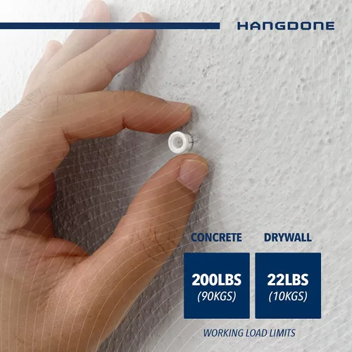 Miniatura 4 de Anclajes de pared acanalados #8-#10 de 1 pulgada con tornillos, paquete de 100, blanco, anclaje de plástico para paneles de yeso/hormigón, tornillo