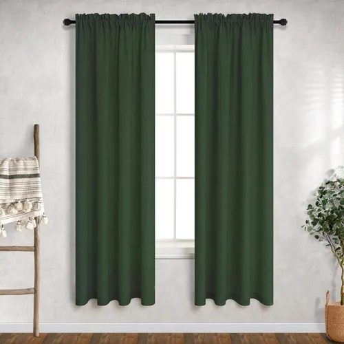 Miniatura 79 de Cortinas blancas puras de 38 pulgadas de ancho para dormitorio, juego de 2 paneles de cortinas de privacidad con bolsillo para barra, cortinas
