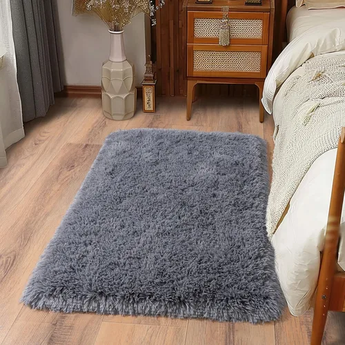 Miniatura 49 de Alfombras suaves para pasillos de dormitorio, nuevas, con parte inferior antideslizante mejorada, de 2 x 3, alfombra esponjosa y peluda verde
