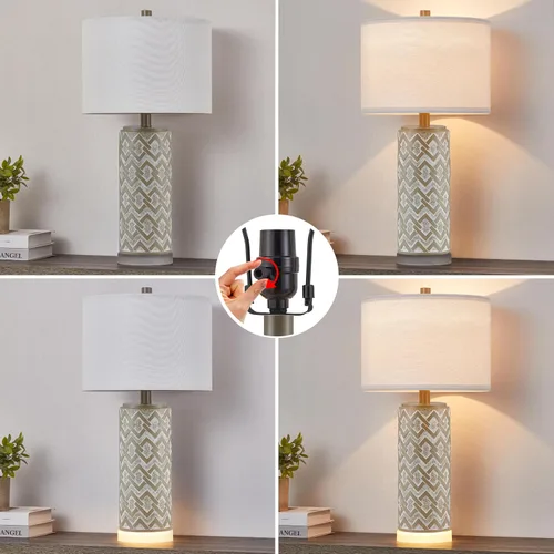 Miniatura 3 de Kyrid Juego de 2 lámparas de mesa de granja con luz nocturna, lámparas rústicas para sala de estar y dormitorio (bombillas incluidas)