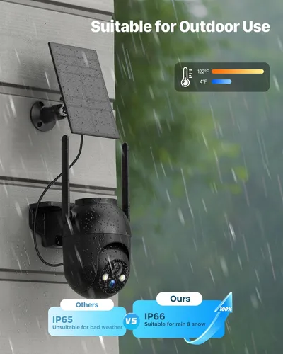 Miniatura 4 de Cámaras de Seguridad Inalámbricas Solares al Aire Libre de 2K: Cámara WiFi para Sistema de Seguridad del Hogar - Cámara con Batería IP66 Resistente