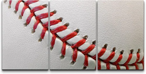 Miniatura 24 de wall26 Lienzo enmarcado para pared, juego de arte de primer plano, detalles de costuras de béisbol, atletas deportivos, fotografía, moderno