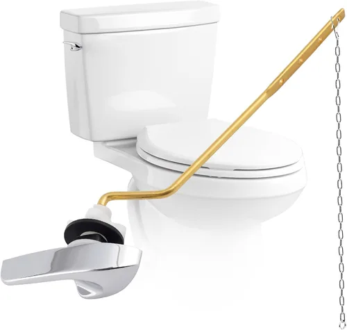 iFealClear Kit universal de repuesto para manija de inodoro, mango de inodoro de montaje lateral/angular, compatible con Kohler Cromo
