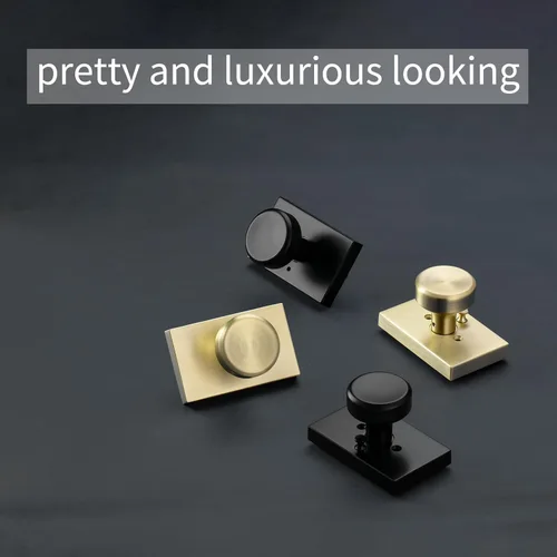 Miniatura 5 de Perillas de Puerta Negras Interiores, Manijas de Puerta Interiores para Armario, Perilla de Puerta Pismo Dummy Negro mate (matt black)