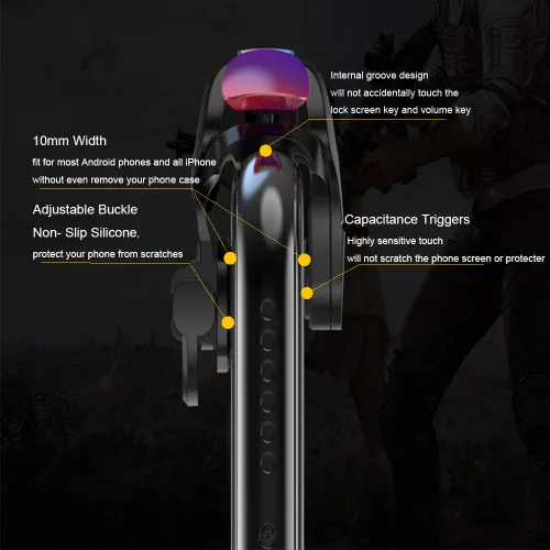 Miniatura 4 de GOFOYO CK3 Disparadores móviles, controlador de juegos móvil, disparador de juego para PUBG/Fortnite/Call of Duty, controlador sensible al tirador