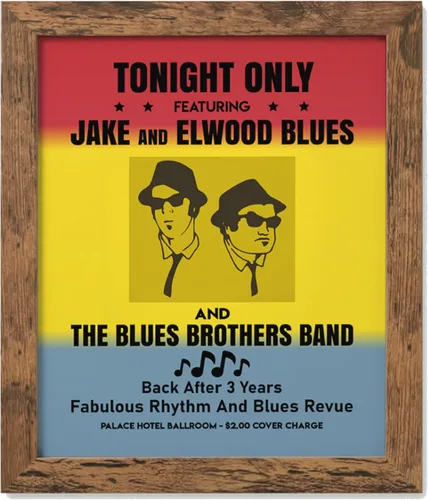 Miniatura 11 de Tonight Only-Jake & Elwood Blues-The Blues Brothers Band Arte de Pared Vintage, Arte de Pared Retro de TV con Impresión de Silueta de John