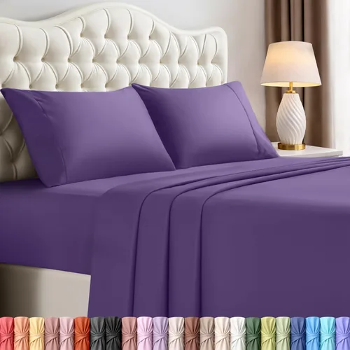 Miniatura 26 de Juego de sábanas King de Utopia Bedding – Juego de 4 sábanas para cama King, microfibra suave y transpirable, incluye 1 sábana bajera, 1 sábana Beige