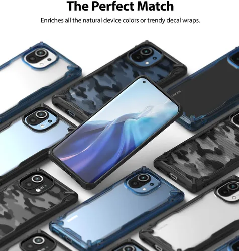 Miniatura 9 de Ringke Fusion-X - Funda compatible con Xiaomi Mi 11, diseño de protección de bordes resistente a los arañazos, color azul espacial Azul (Space Blue)