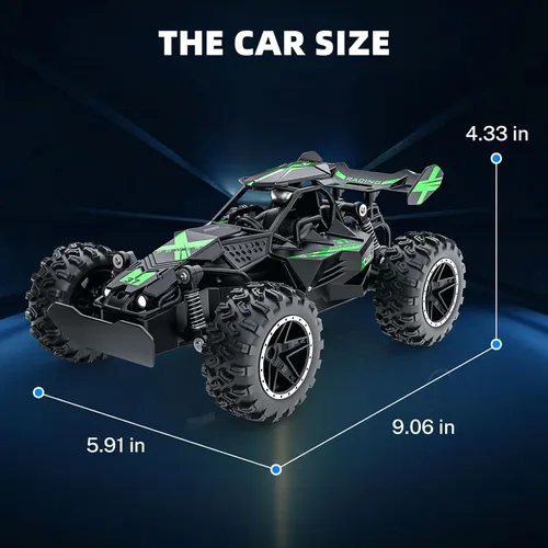 Miniatura 6 de ACAMMZAR Coche de Control Remoto, Coches RC de Alta Velocidad 1:18 para Niños, Camión RC Monstruo Todo Terreno de 20KM/H con Luces Juguetes