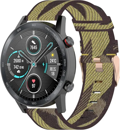 Miniatura 8 de Senter Correas de reloj de nailon suave y rápido para hombres y mujeres, correa de reloj de nailon suave compatible con reloj Honor GS3i Smart Watch