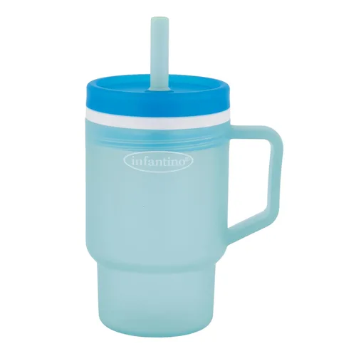 Miniatura 16 de Infantino My 1st Tumbler, Vaso Entrenador de Plástico Duradero con Pajita y Asa, Resistente a Derrames, para Llevar, Taza de Transición sin BPA