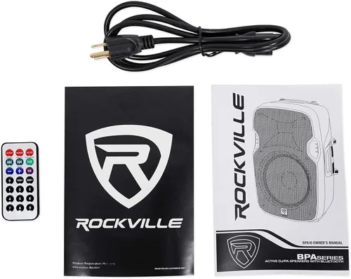 Miniatura 8 de Rockville BPA10 - Altavoz PA DJ Amplificado de 10 pulgadas y 400 W Pico con Bluetooth, reproductor USB/SD, radio FM, entradas XLR/RCA/1/4"/Aux