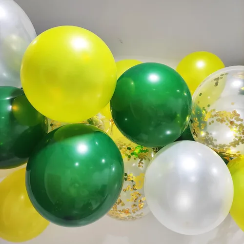 Miniatura 3 de Decoraciones de fiesta de graduación verde y amarillo 2026/decoraciones de graduación verde amarillo clase de 2026/globos verdes amarillos/ globo
