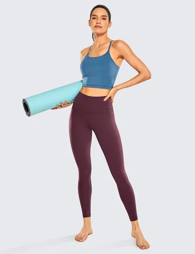 Miniatura 3 de CRZ YOGA Leggings de yoga 78 para mujer, sensación de desnudo, pantalones ajustados de cintura alta de 25 pulgadas