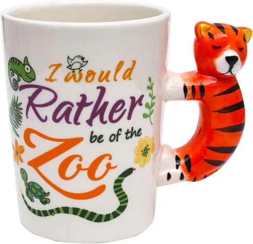 Miniatura 7 de Taza de cerámica para el hogar y la oficina, taza creativa de animales 3D de porcelana con asa para café, té, jugo, leche y agua, 13.5 onzas, taza