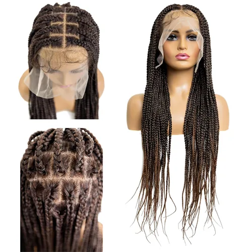 Miniatura 33 de PIB Peluca de encaje completo individual de 12 pulgadas, diseño de Passion Twist con raya cuadrada, pelucas trenzadas sin nudos para mujeres negras