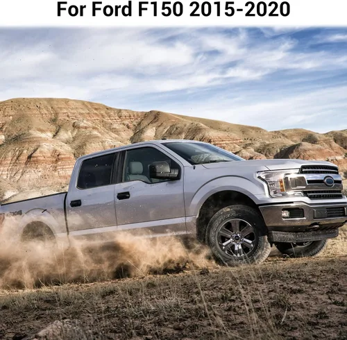 Miniatura 5 de Hoolcar Cubierta de ABS para manija de puerta interior, accesorios para Ford F150 2015-2020, grano de madera negro