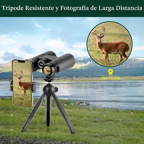 Miniatura 4 de Adorrgon Prismáticos HD de 12 x 42 pulgadas para adultos de alta potencia con adaptador de teléfono, trípode y adaptador de trípode, binoculares
