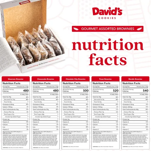 Miniatura 7 de David's Cookies Brownies surtidos en caja de cartón Disfruta de nuestros deliciosos, ideales para compartir bocadillos de brownie recién horneados