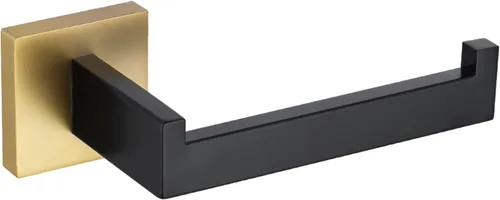 Miniatura 9 de TQKAG Soporte de papel higiénico negro mate SUS304 de acero inoxidable, moderno soporte de rollo de papel higiénico cuadrado para montaje en pared