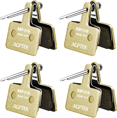 Miniatura 11 de AGPTEK Pastillas de freno de bicicleta, pastillas de freno de alto rendimiento, pastillas de freno de disco y resorte (semimetálico y resina)