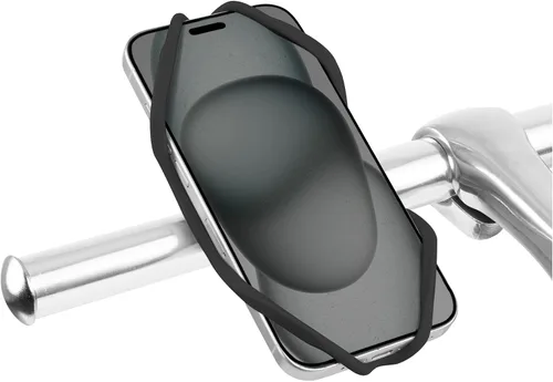 Bone Bike Tie 5, soporte de teléfono celular para manillar, soporte de silicona sin arañazos con diseño antideslizante y absorbente de golpes, Negro