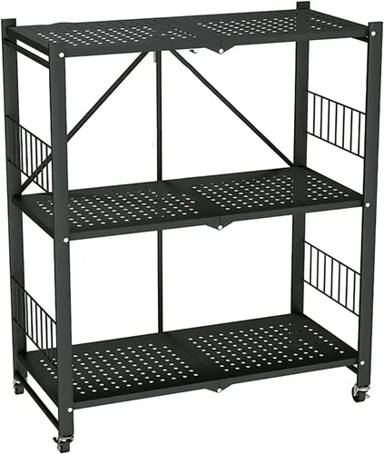 Estantes plegables de almacenamiento, estantes plegables de metal con ruedas, estantes y estantes de almacenamiento, estantes rodantes, estantes