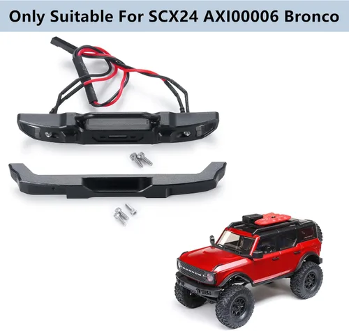 Miniatura 2 de MORLORDY Parachoques delantero RC con protección del cuerpo de luces para 1/24 RC Crawler Car SCX24 actualizaciones Bronco AXI00006 Accesorios