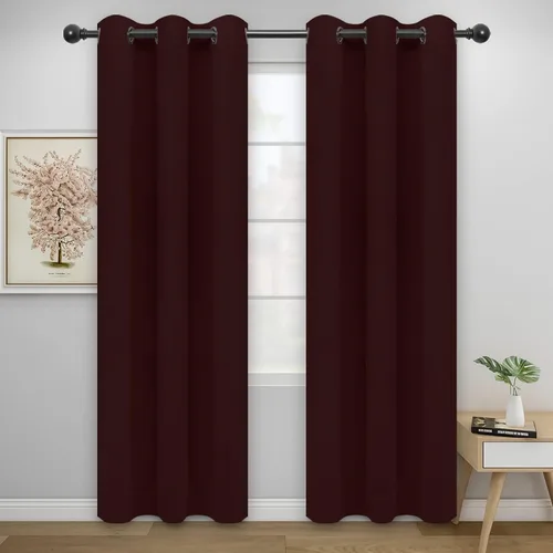 Miniatura 130 de Easy-Going - Cortinas opacas para dormitorio, aislamiento térmico sólido con ojales, cortinas de ventana para reducción de ruido, cortinas