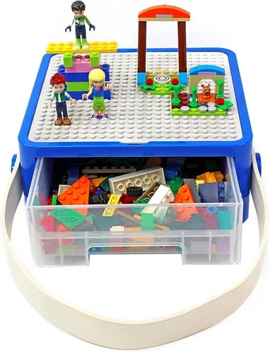 Miniatura 8 de Bins & Things Organizador de Caja Contenedora para Juguetes Pequeños - Estuche de Transporte de Set de Juguetes de Viaje con Tapa Incorporada