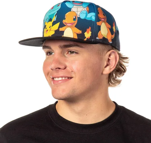Miniatura 4 de Gorra snapback Bioworld Pokemon los iniciadores originales, gorra en azul gradiente