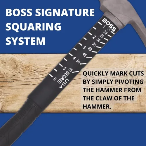 Miniatura 5 de Boss Hammer Martillo de titanio Ti64 de grado de construcción de 10 oz. con mango de fibra de vidrio Tough-Fiber resistente que absorbe los golpes
