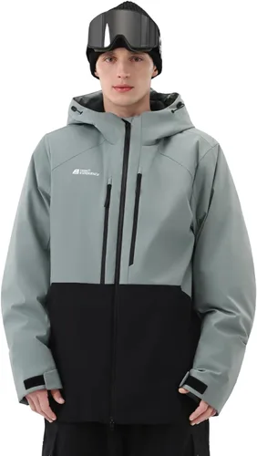 Miniatura 6 de Chaqueta de esquí para hombre, snowboard, 3L, acolchada, impermeable, resistente al viento, aislante, con capucha, para la nieve, invierno