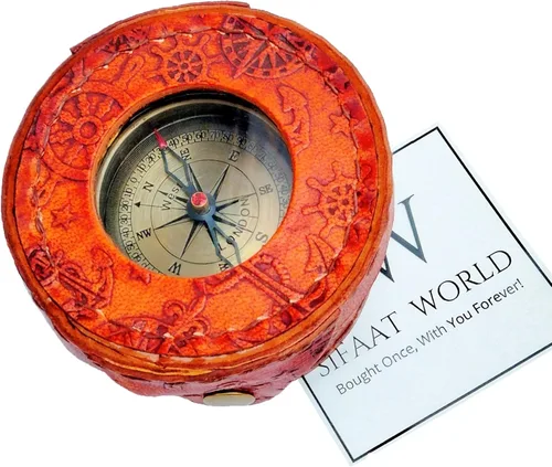 Miniatura 3 de Brújula de latón antiguo con lente de aumento, navegación vintage y brújula de lectura de mapas, regalo ideal para hombres e hijos