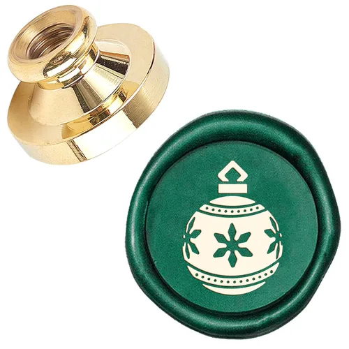 Miniatura 10 de CRASPIRE Sello de cera de sellado de Feliz Navidad, campana de muérdago X'Mas Eve, 0.984 in, sello de cera reemplazable, cabeza de latón