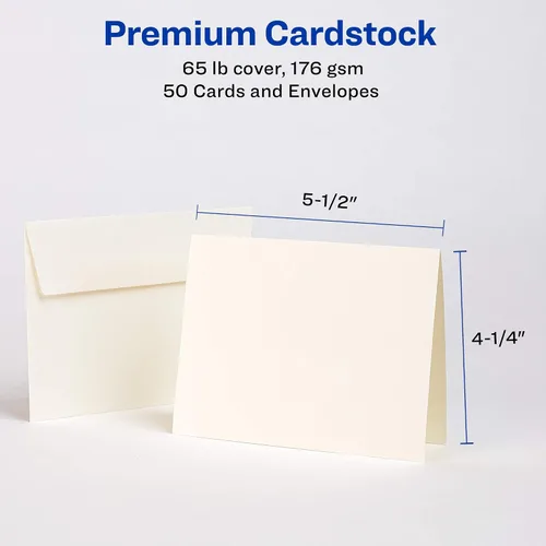 Miniatura 4 de Avery Tarjetas de notas imprimibles, 4.25 x 5.5 pulgadas, impresión a dos caras, blanco mate, 100 tarjetas en total (5813) (paquete de 6)