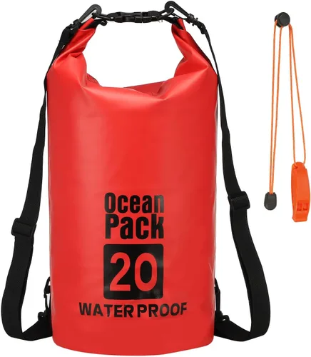 Miniatura 45 de Bolsa seca impermeable, 5 L, ajuste para mujeres y hombres, bolsas a prueba de agua, mochila flotante ligera de almacenamiento en seco con silbato